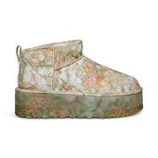 UGG X Collina Strada Ultra Mini Platform Green Floral Boots - All Gender