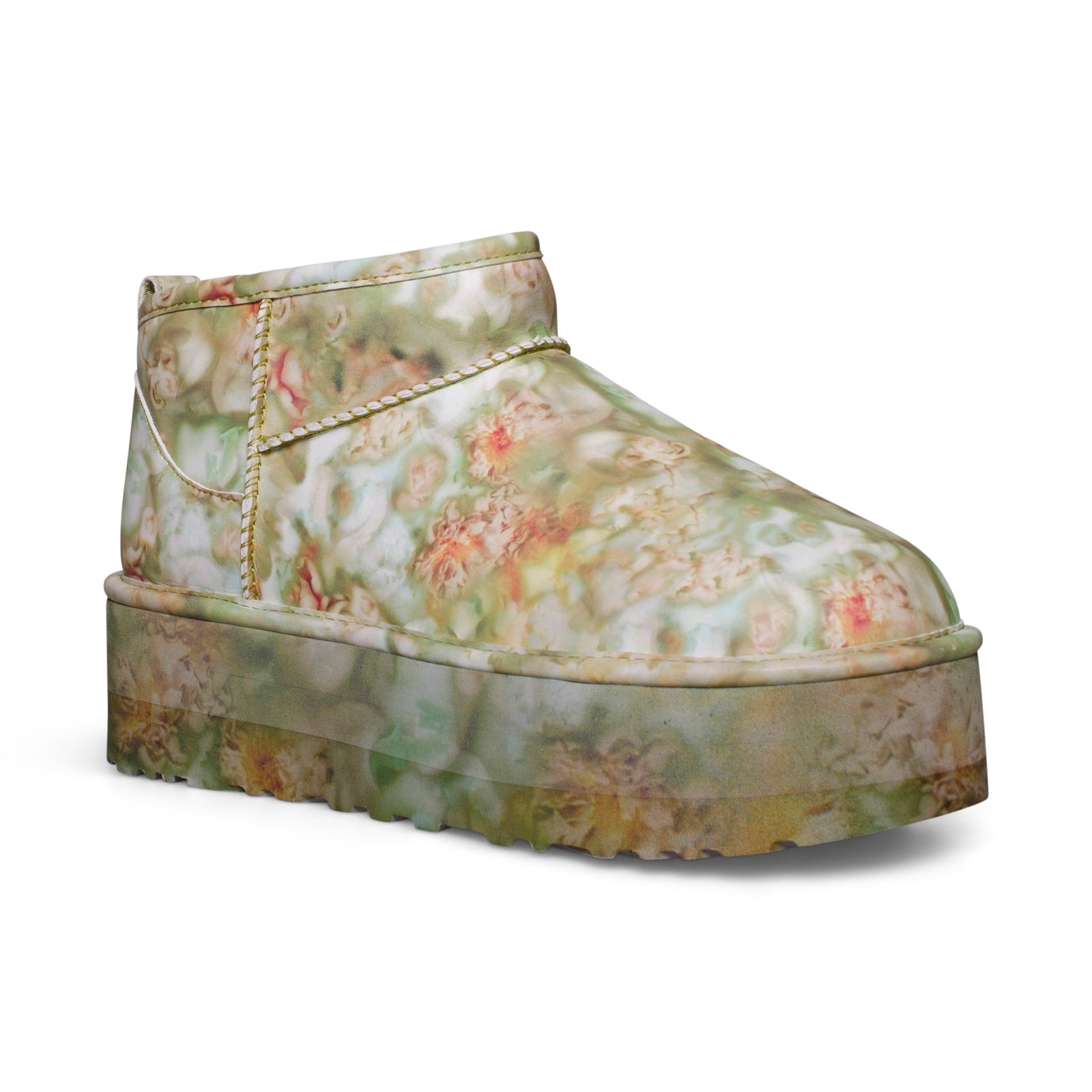 UGG X Collina Strada Ultra Mini Platform Green Floral Boots - All Gender