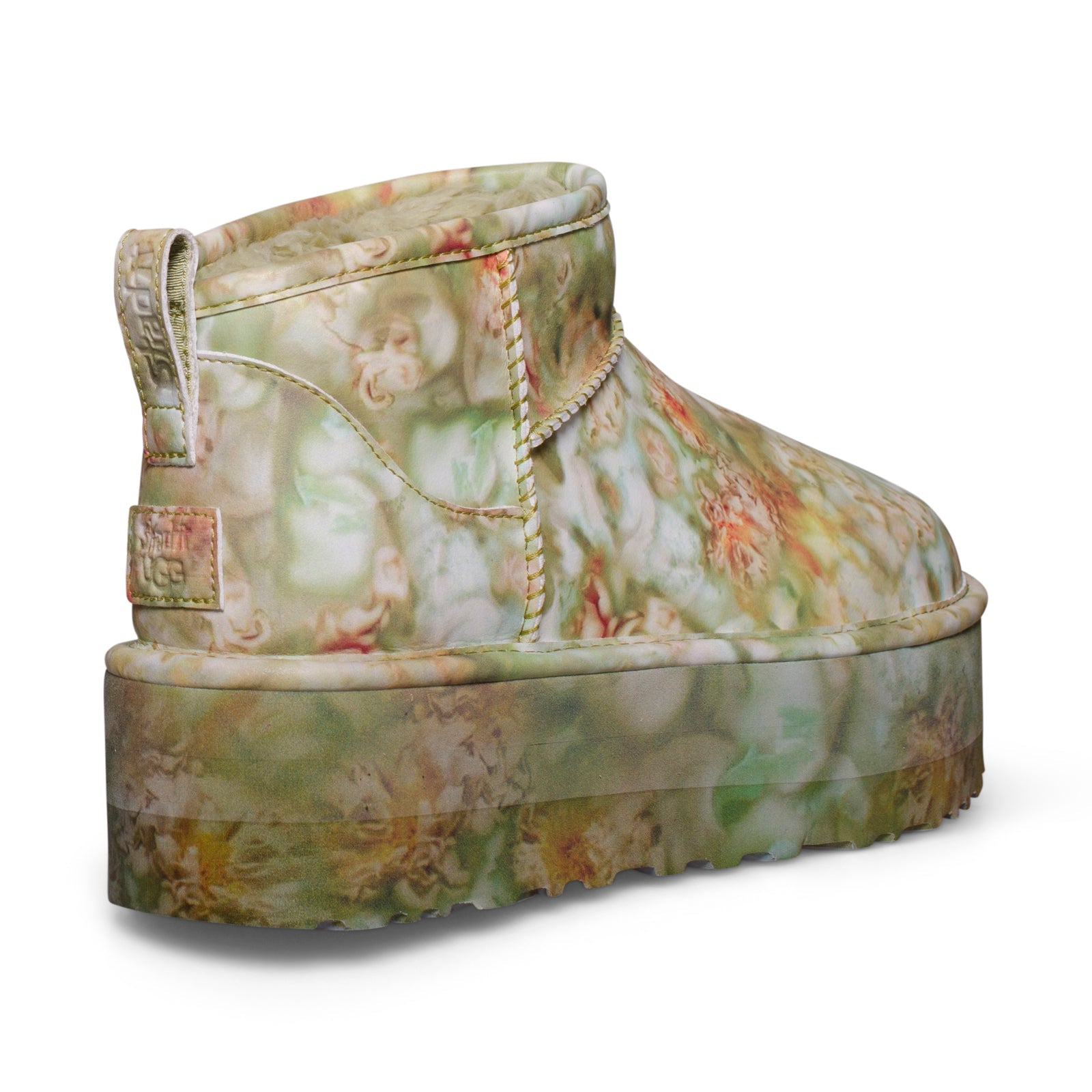 UGG X Collina Strada Ultra Mini Platform Green Floral Boots - All Gender