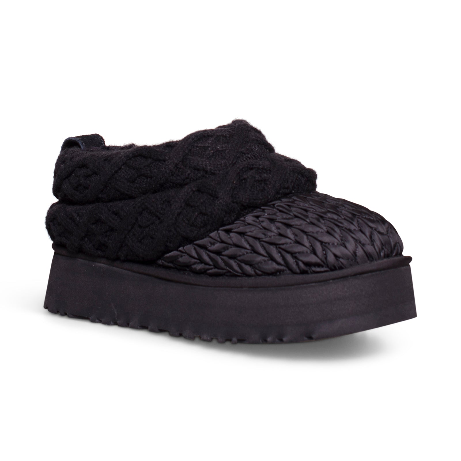 UGG Tazz Villa Knit Black Slippers - Women's