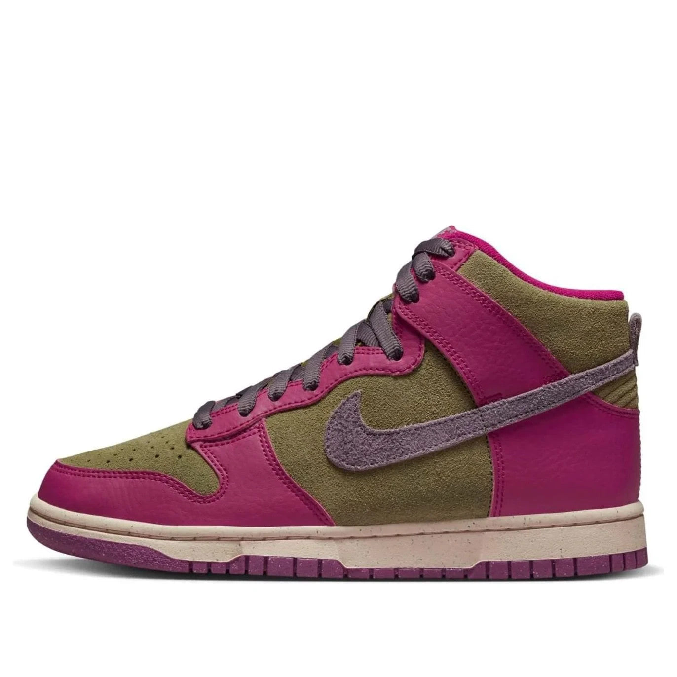 Women's Nike Dunk High FB1273-500 Sneakers Dynamic Berry Suede Lifestyle Shoes