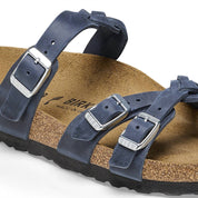 Women's Franca Oiled Leather Sandals In Navy
