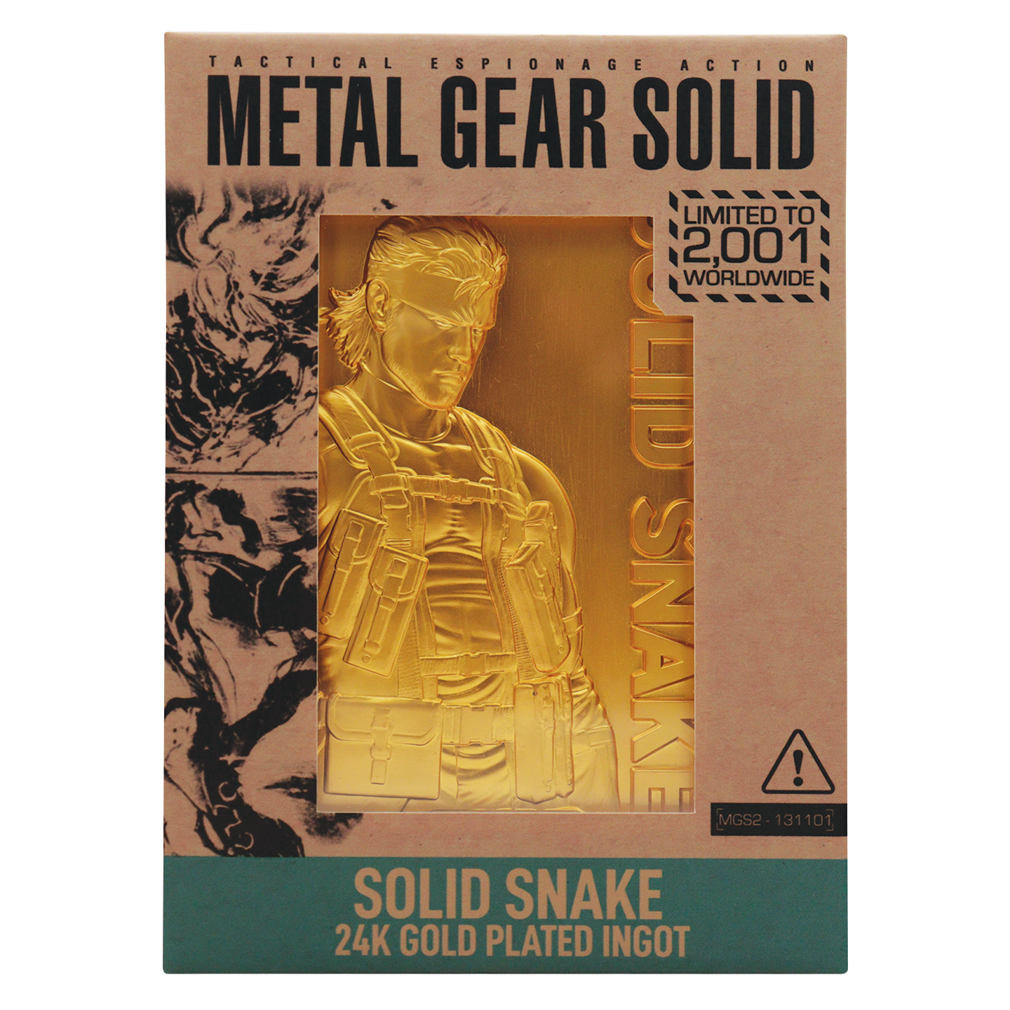 Fanattik Limited Edition Metal Gear Solid 2 24k Gold Plated Snake Ingot