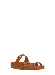 Orange Mayari Buckle Leather Sandals