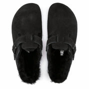 Unisex Boston Shearling Clog In Black Suede