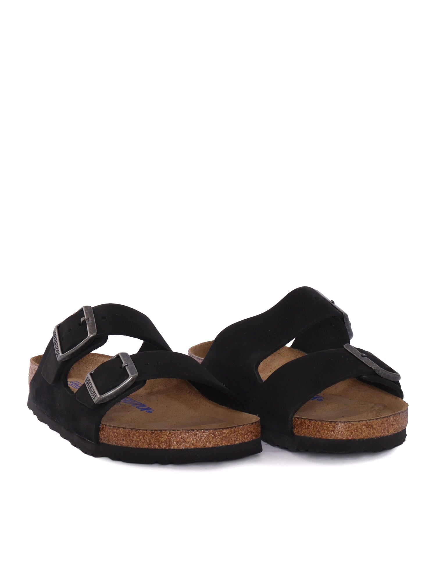Black Arizona Nubuck Leather Slide Sandal