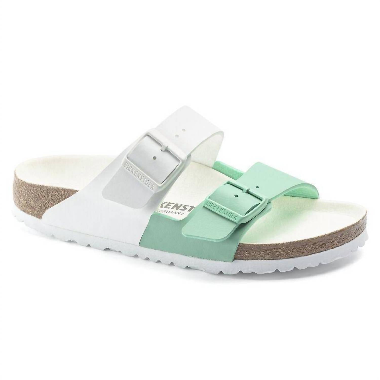 Women's Arizona Split Sandals In White Bold Jade