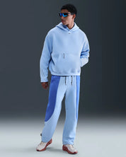 Nike Tech Oversized Fleece Hoodie Mens Blue Kangaroo Pocket Pullover JAX1062