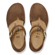 Women's Mary Suede Mary Jane Wedge Sandal In Dark Tea