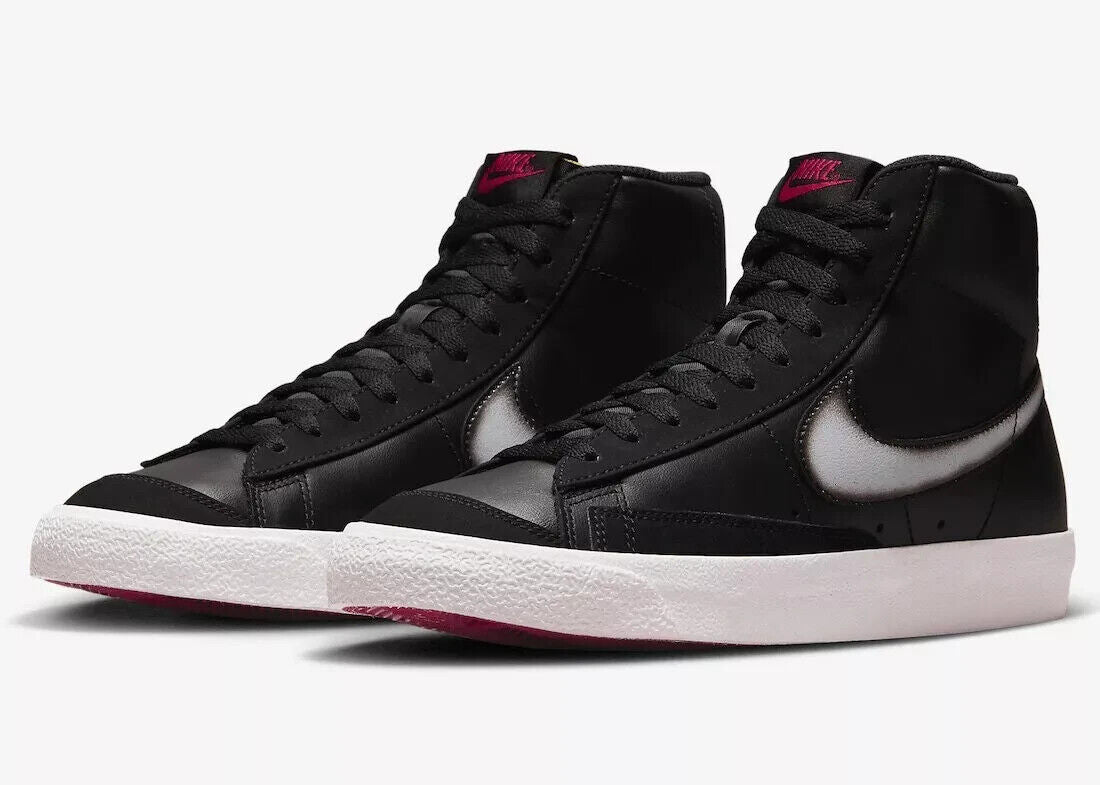 Men's Nike Blazer Mid '77 Vintage FD6924-001 Sneakers Black Leather Lace Up TF757 (Black,11.5)