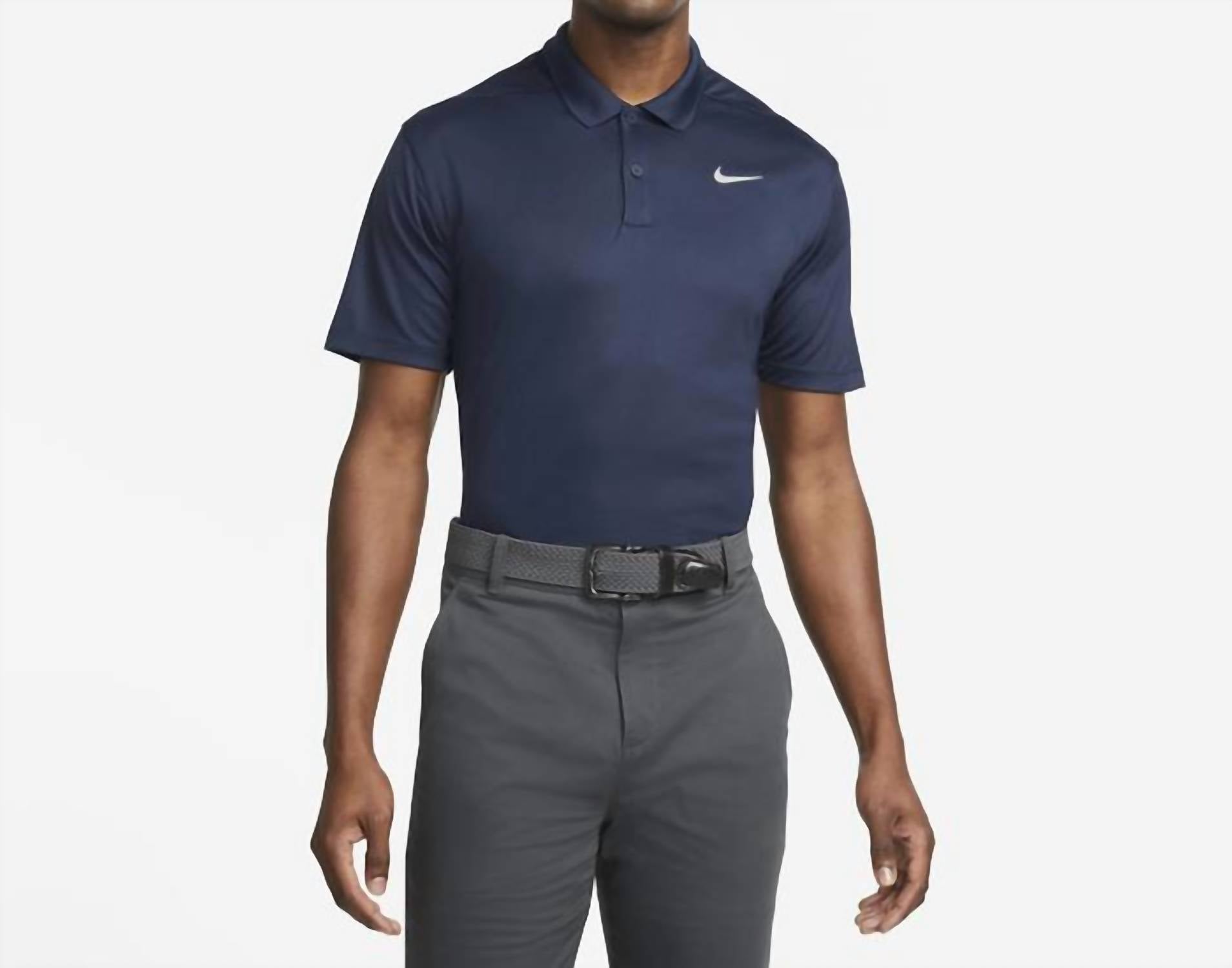 Men's Golf Polo Shirt In Obsidian White
