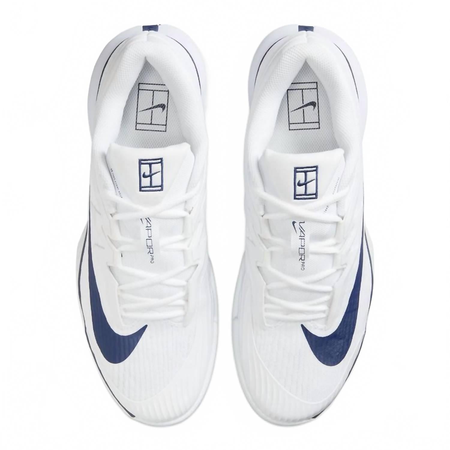 Men's Zoom Vapor Pro 3 Premium Hard Court Tennis Shoes In White/midnight Navy