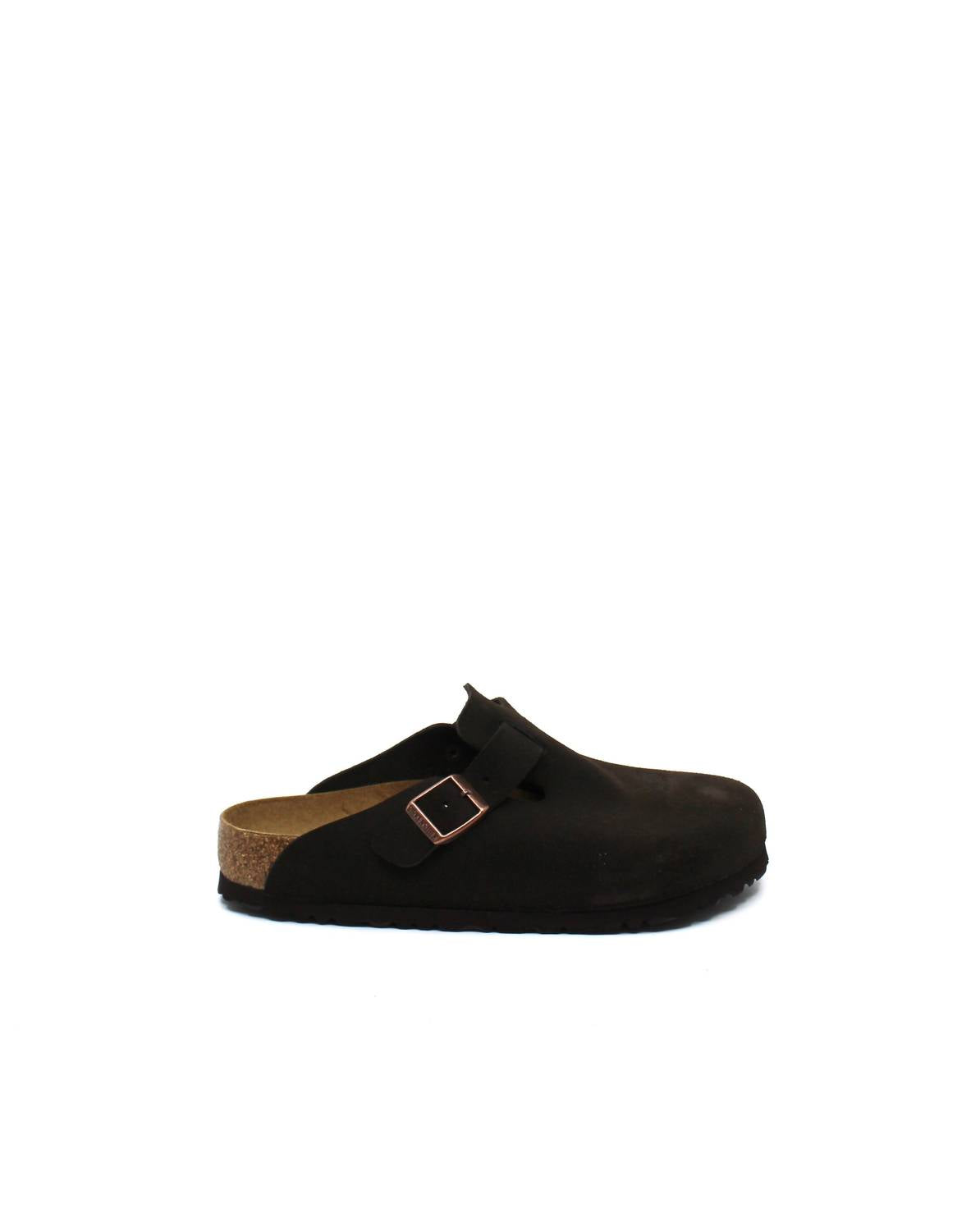 Unisex Suede Soft Footbed Narrow Clogs In Mocha