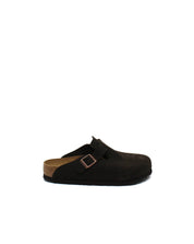 Unisex Suede Soft Footbed Narrow Clogs In Mocha