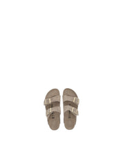 Taupe Arizona Suede Leather Slide Sandal