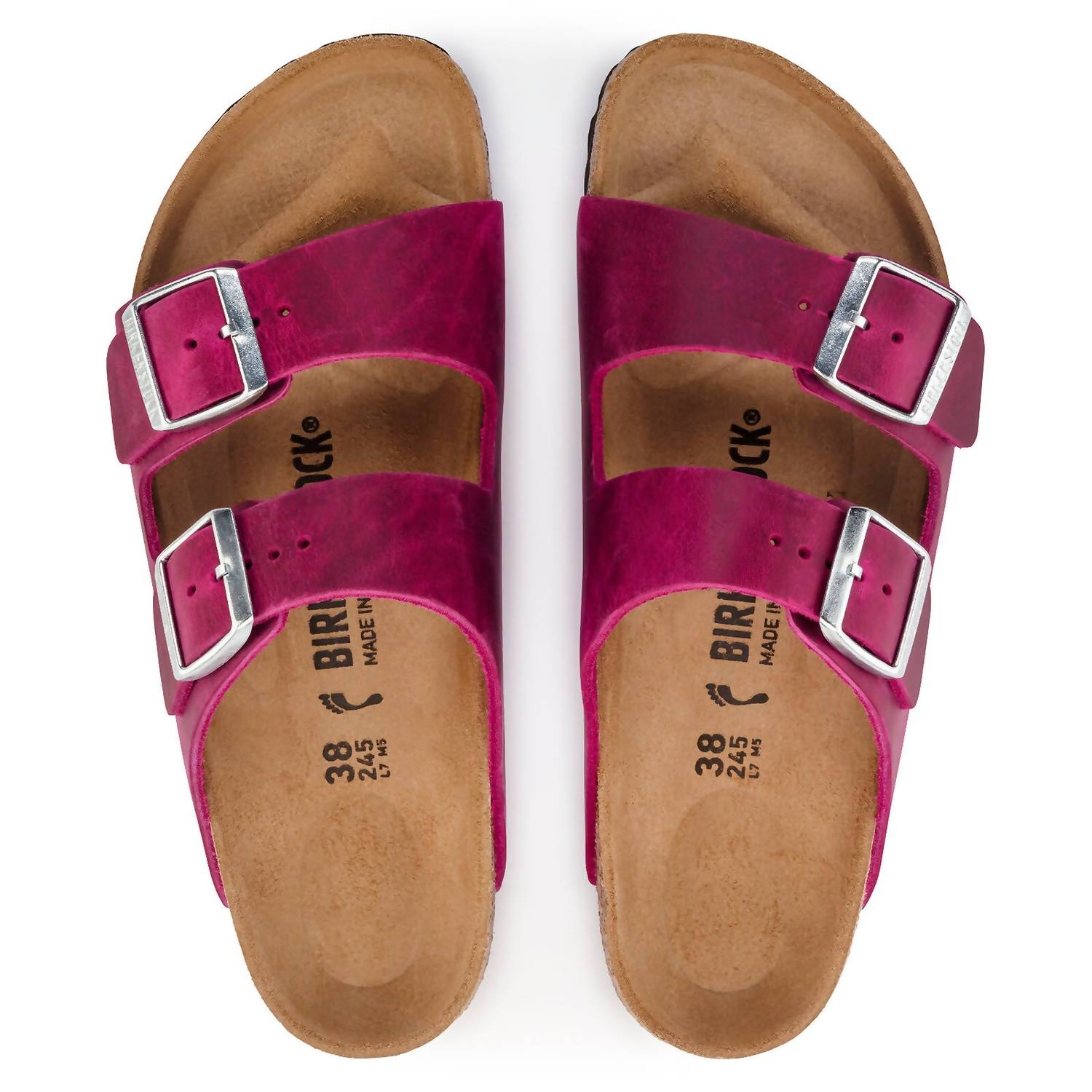 Women's Arizona Oiled Leather Sandals In Festival Fuchsia