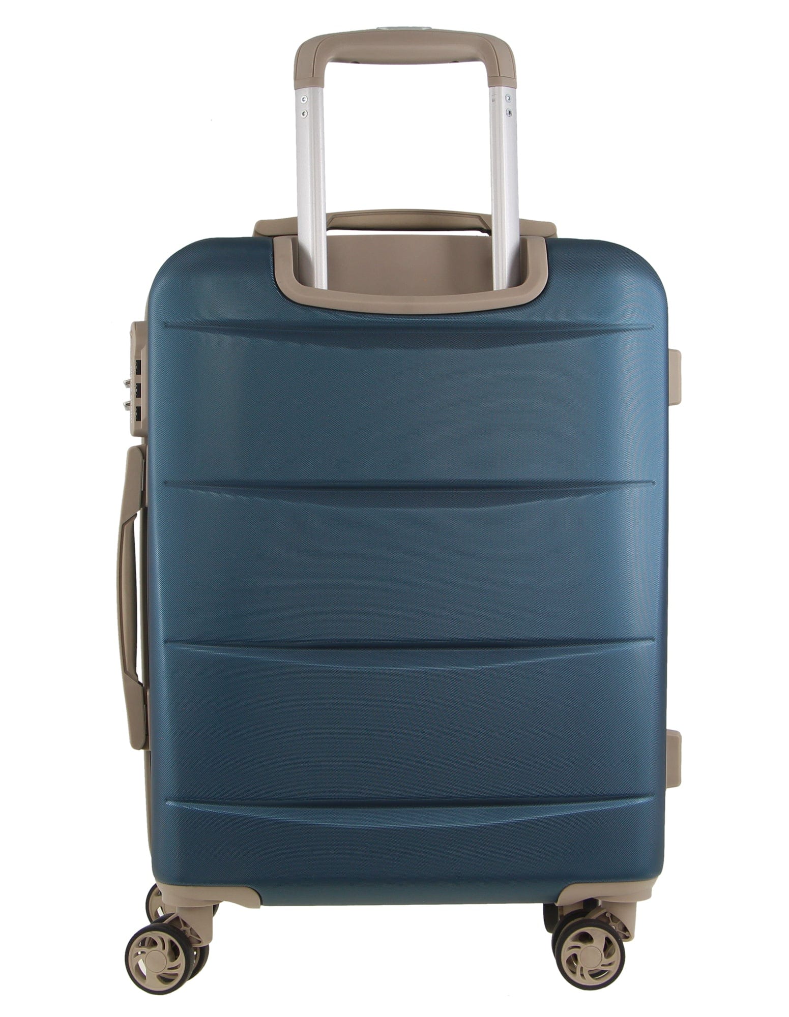 2pc Pierre Cardin Large Hard & Cabin Travel Luggage Set w/ Name Tag Blue