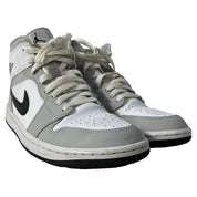 Nike Jordan 1 Mid Light Sneakers in Grey Leather