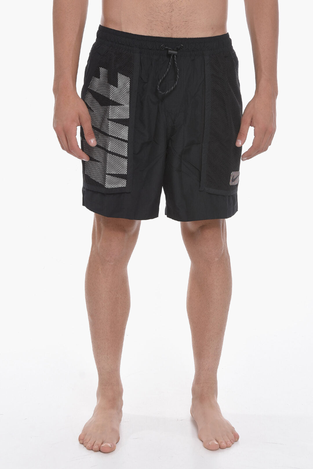 SWIM Solid-Color Boxer Swim Shorts With Perforated Pockets
