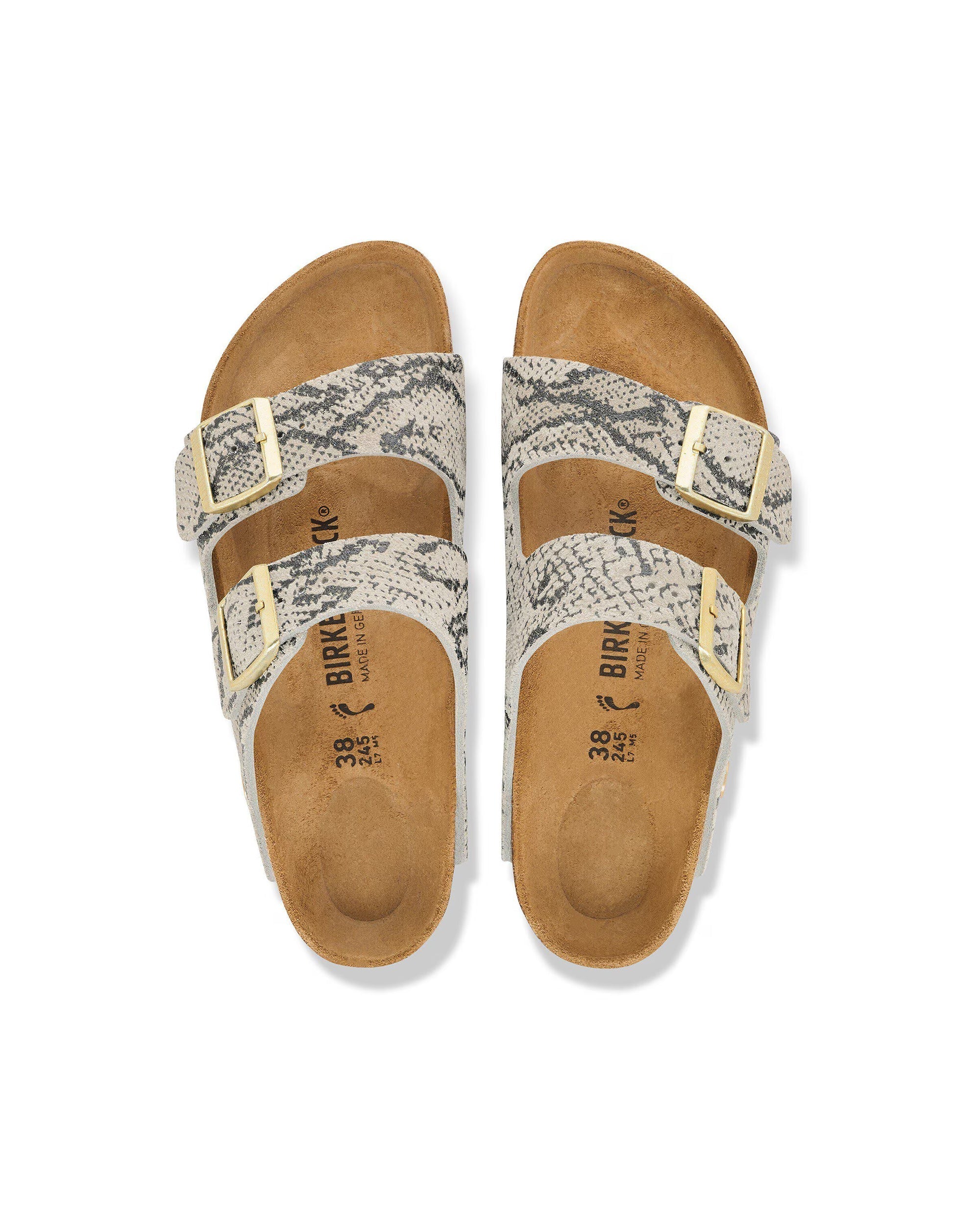 Contoured Cork Footbed Slide Sandals With Adjustable Buckles