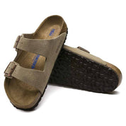 Unisex Arizona Soft Footbed Suede Leather Sandals In Taupe