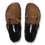 Women's Boston Chunky Shearling Clogs In Dark Tea