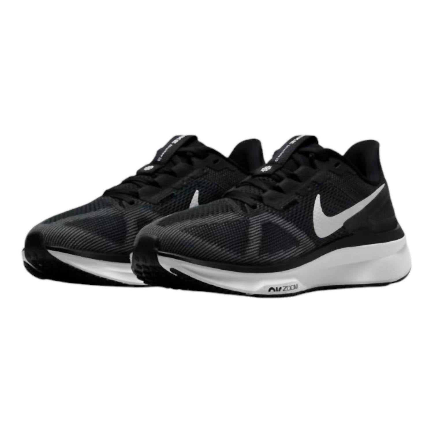 Women's Air Zoom Structure 25 Shoes In Black/dark Smoke Grey/white