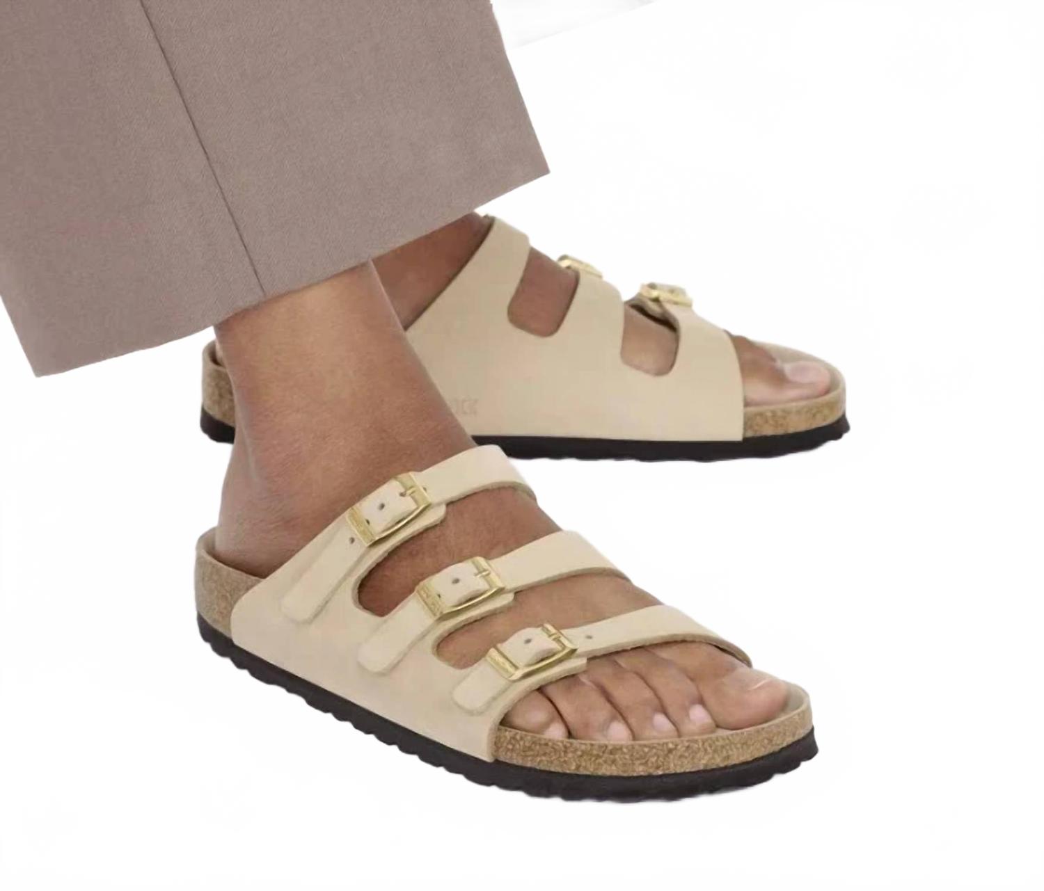 Women's Florida Nubuck Leather Sandals In Sandcastle