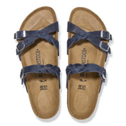 Women's Franca Braided Sandal In Navy Oiled Leather