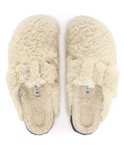 Women's Boston Big Buckle Shearling Clog - Narrow In Eggshell