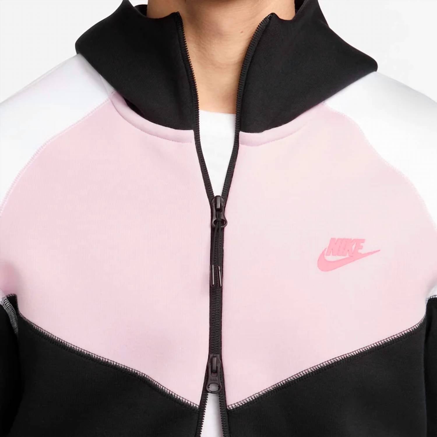 Men's Sportswear Tech Fleece Windrunner Full-Zip Hoodie In Black/white/pink Foam