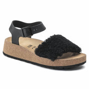 Women's Glenda Natural Leather / Shearling Sandal In Black