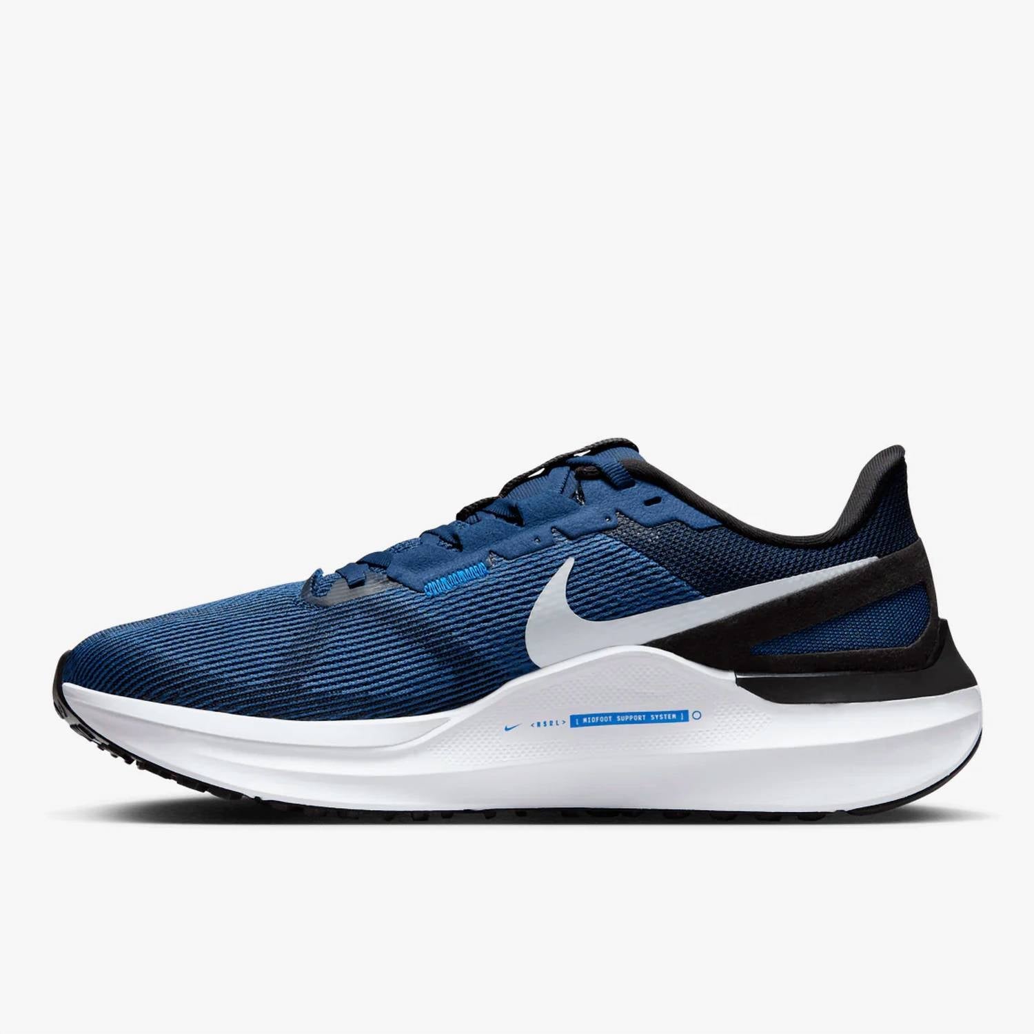 Men's Structure 25 Road Running Shoes In Navy Blue/pure Platinum/white/black