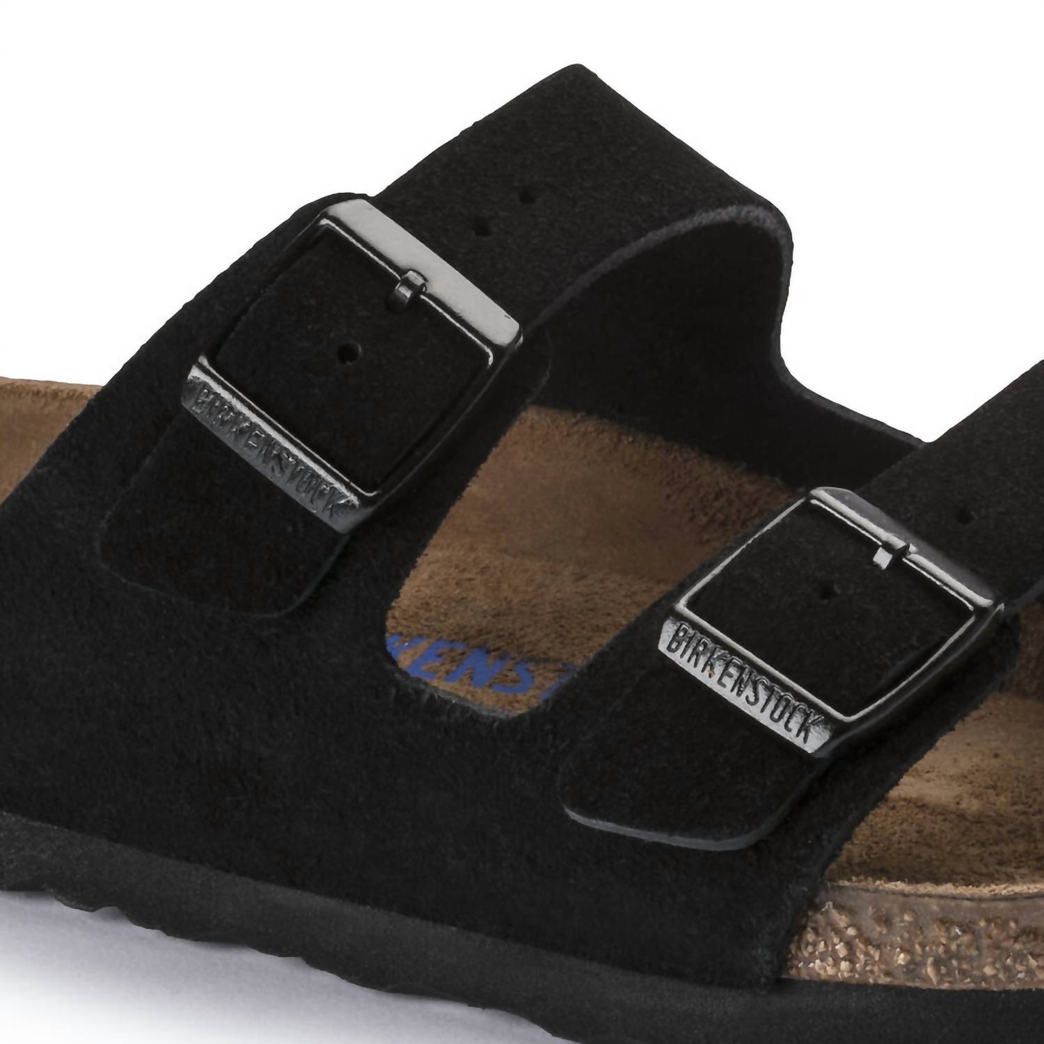 Unisex - Arizona Soft Footbed Sandal In Black Suede