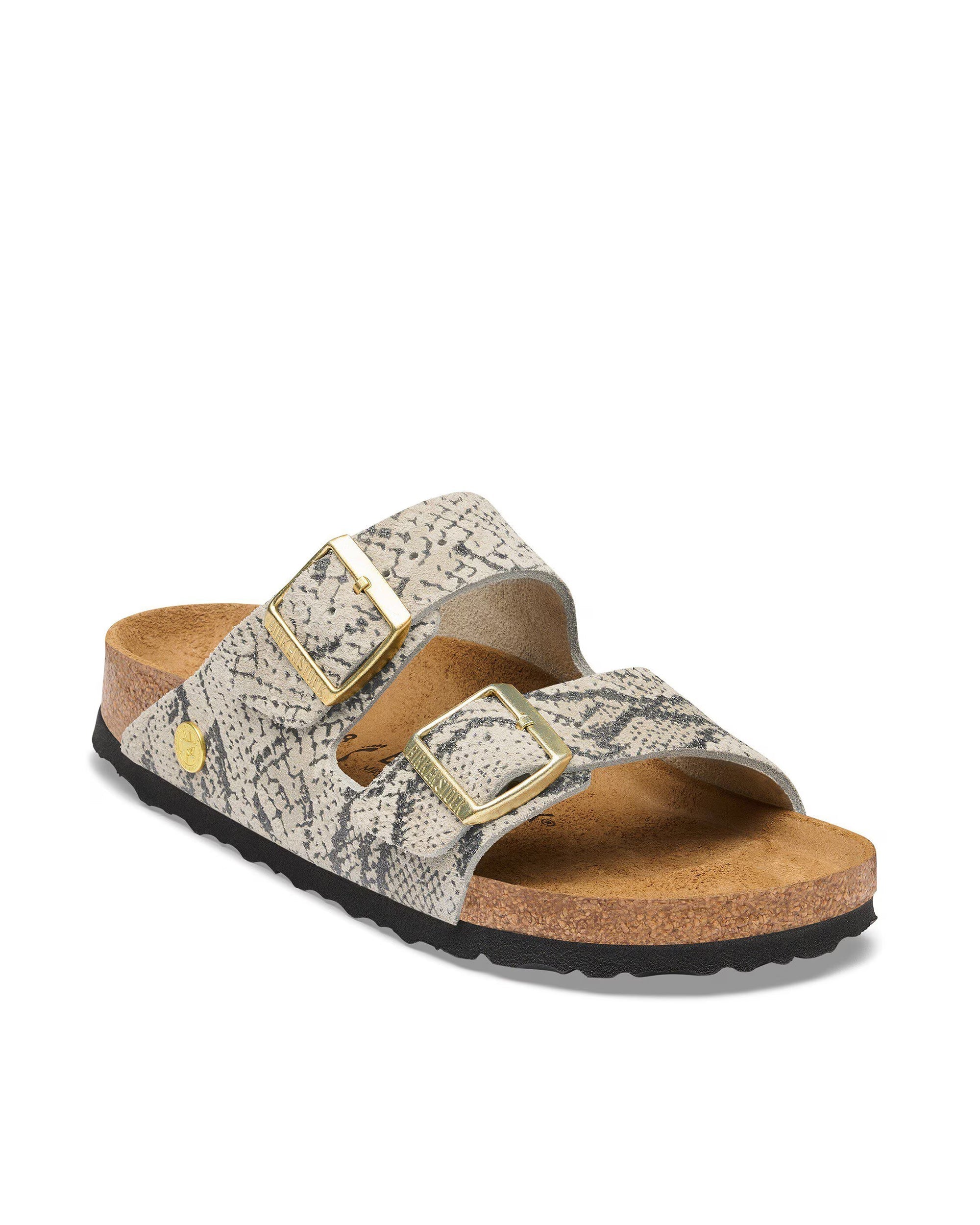 Contoured Cork Footbed Slide Sandals With Adjustable Buckles
