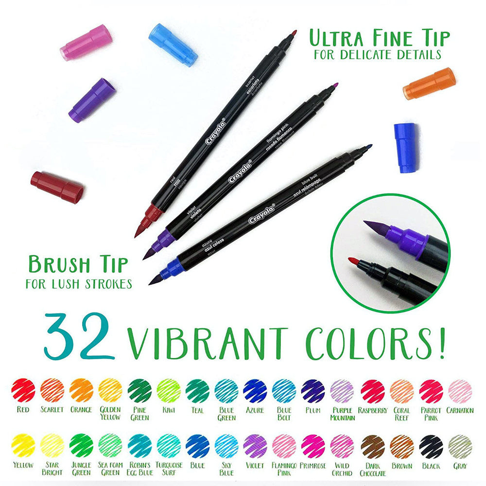 16pc Crayola Signature Brush & Detail Dual Tip Markers 9y+