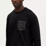 Coach Outlet Signature Long Sleeve T Shirt In Organic Cotton