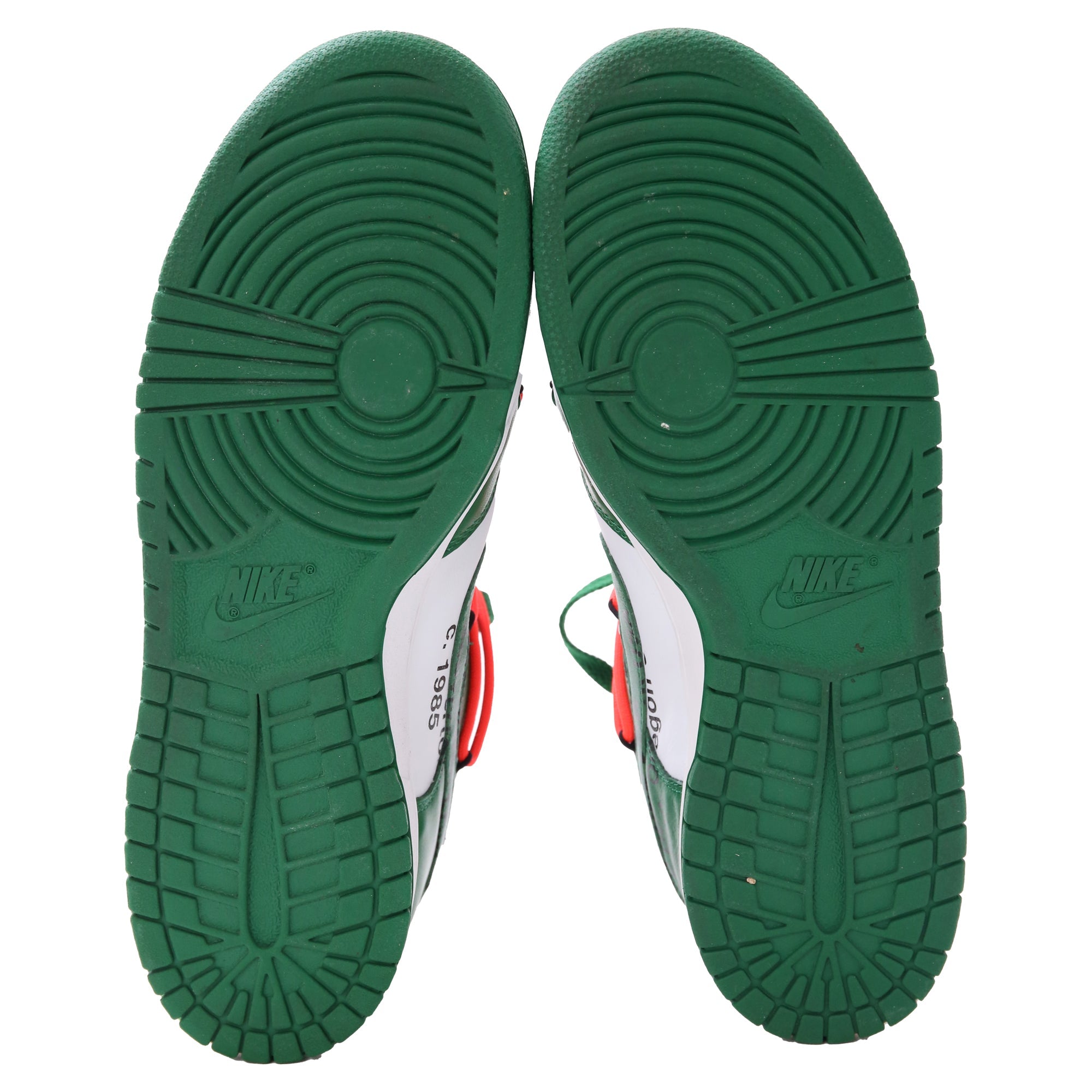 Nike x Off-White Dunk Low Sneakers in Pine Green Leather