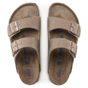 Unisex Arizona Soft Footbed Two Strap Sandal In Tabacco Brown