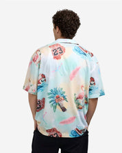 Men's Jordan Essentials Printed Camp Top In Sail/glacier Blue