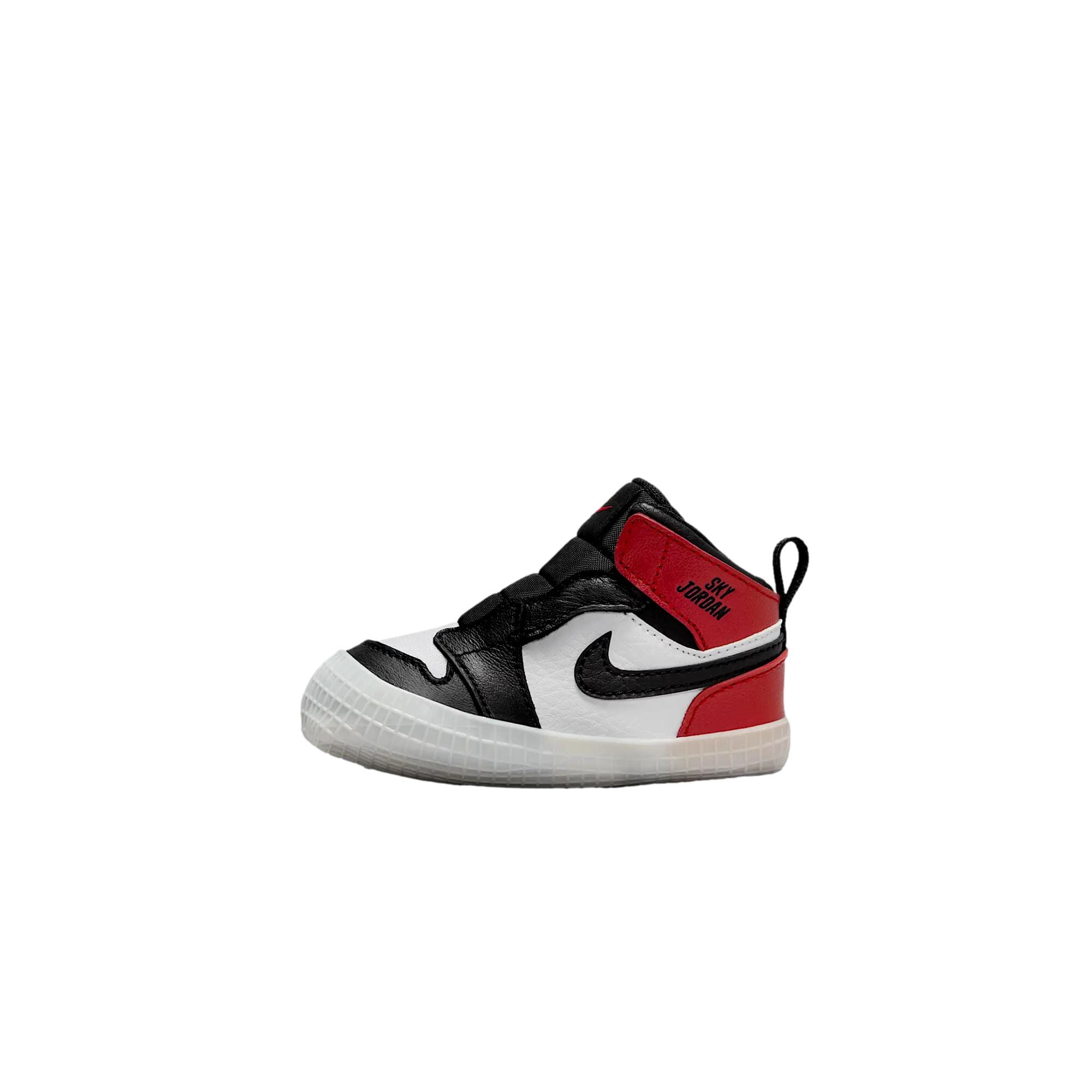 Toddler Nike Jordan 1 Crib Bootie Black/Black-Varsity Red-White HJ9289-061