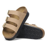 Men's Birkenstock Florida 1029760 Sandals Beige Nubuck Leather Platform HAWK1317