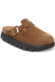 Women's Boston Chunky Platform Narrow Clogs In Dark Tea Black