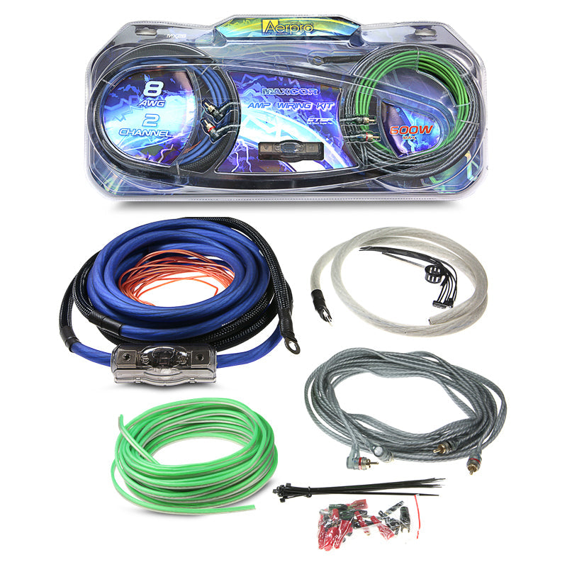 Aerpro MX28 Maxcor 8AWG 2 Channel Amp Install Kit