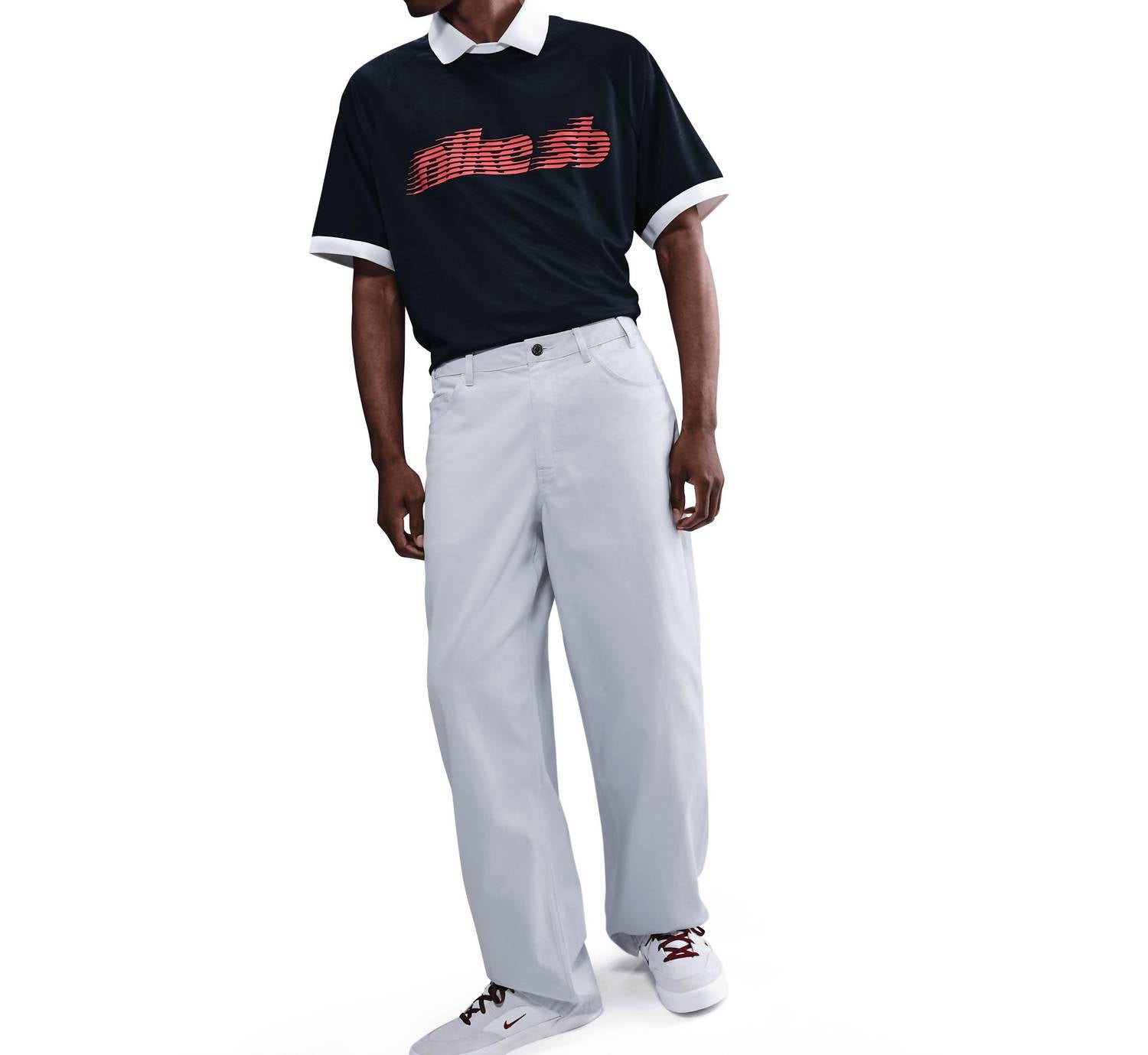 Loose Denim Pants In Football Grey