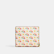 Coach Outlet Snap Wallet With Floral Print And Charm