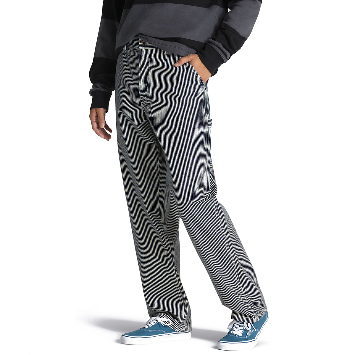 Vans Drill Chore Loose Tapered Carp Hickory Stripe Pants - Indigo