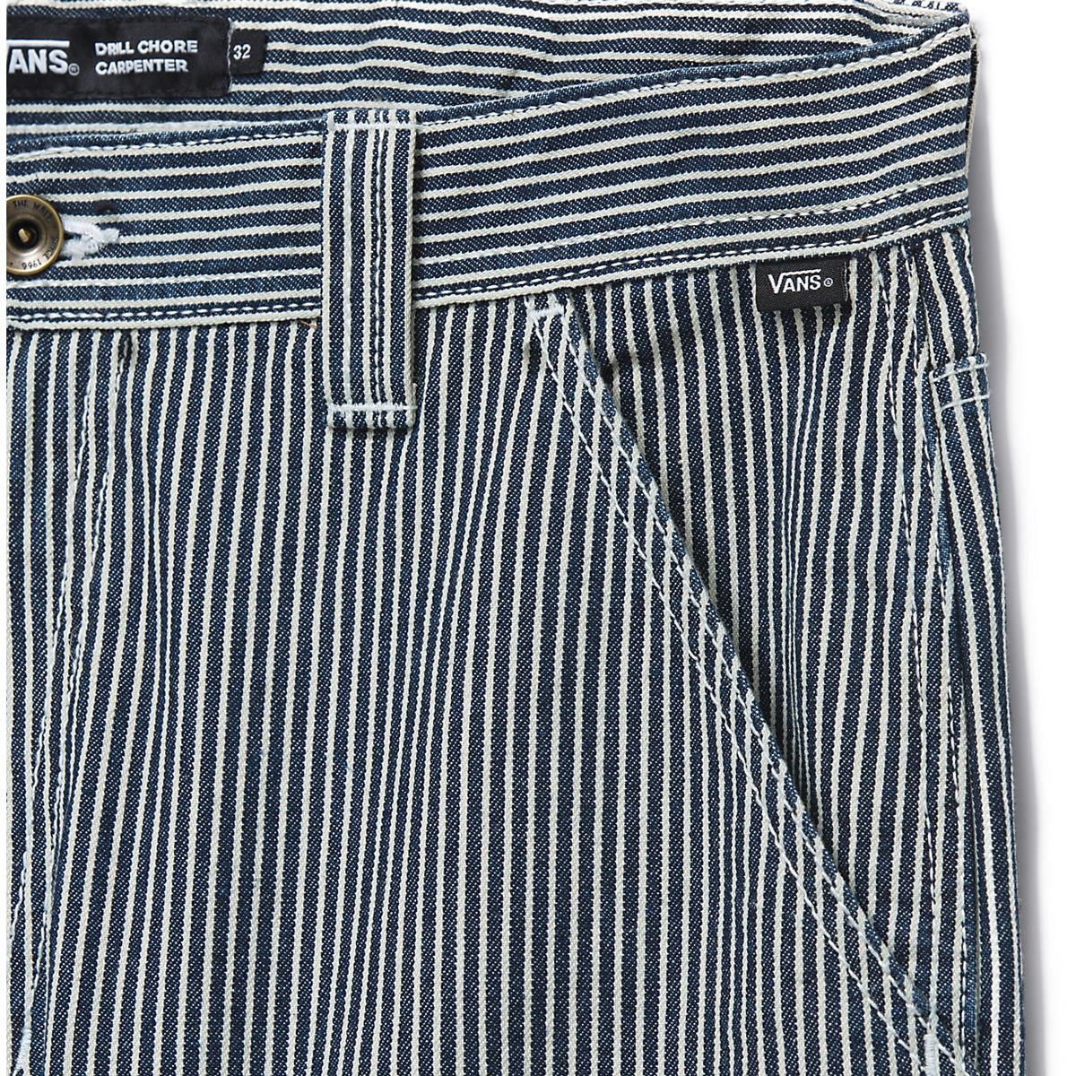 Vans Drill Chore Loose Tapered Carp Hickory Stripe Pants - Indigo