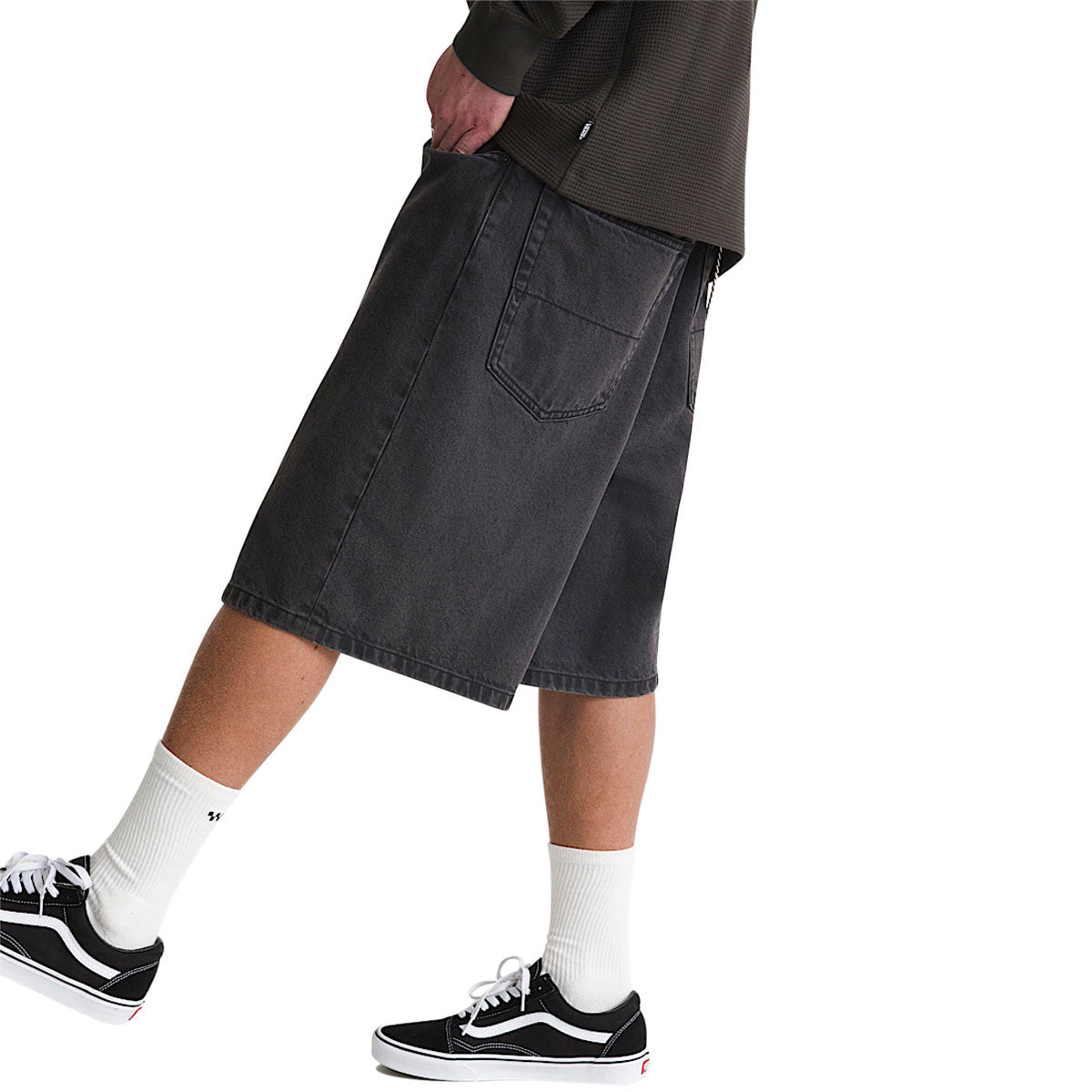 Vans Check-5 Baggy Denim Shorts - Washed Black