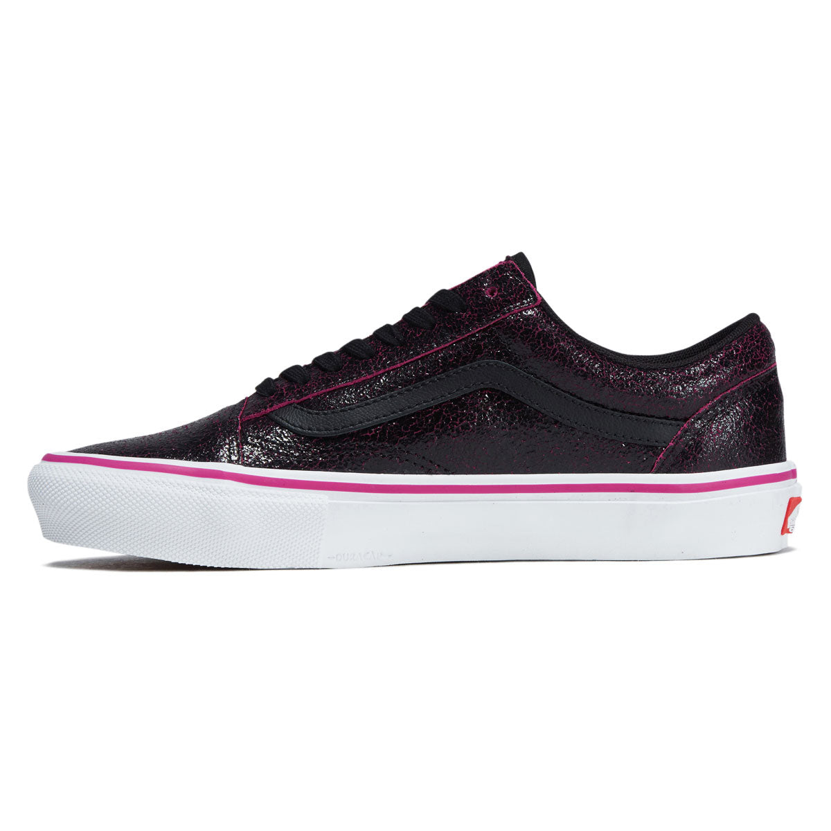Vans Skate Old Skool Shoes - Cracked Leather Black/Purple